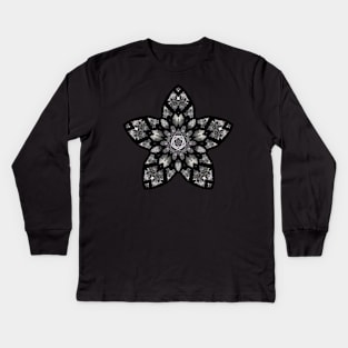 Planet X Geometric Space Flower Mandala Aesthetics Kids Long Sleeve T-Shirt